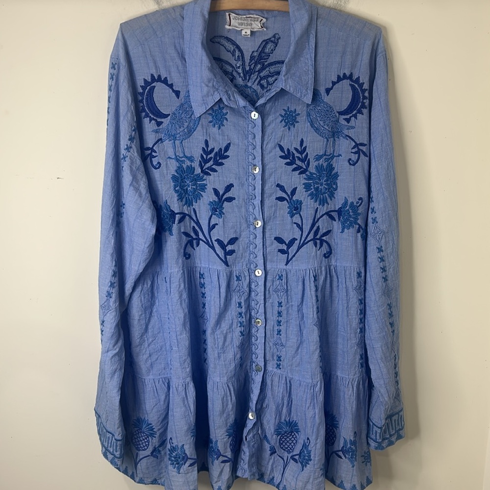 JOHNNY WAS TARRA TIERED SHIRT TUNIC Size XL - Picture 16 of 16